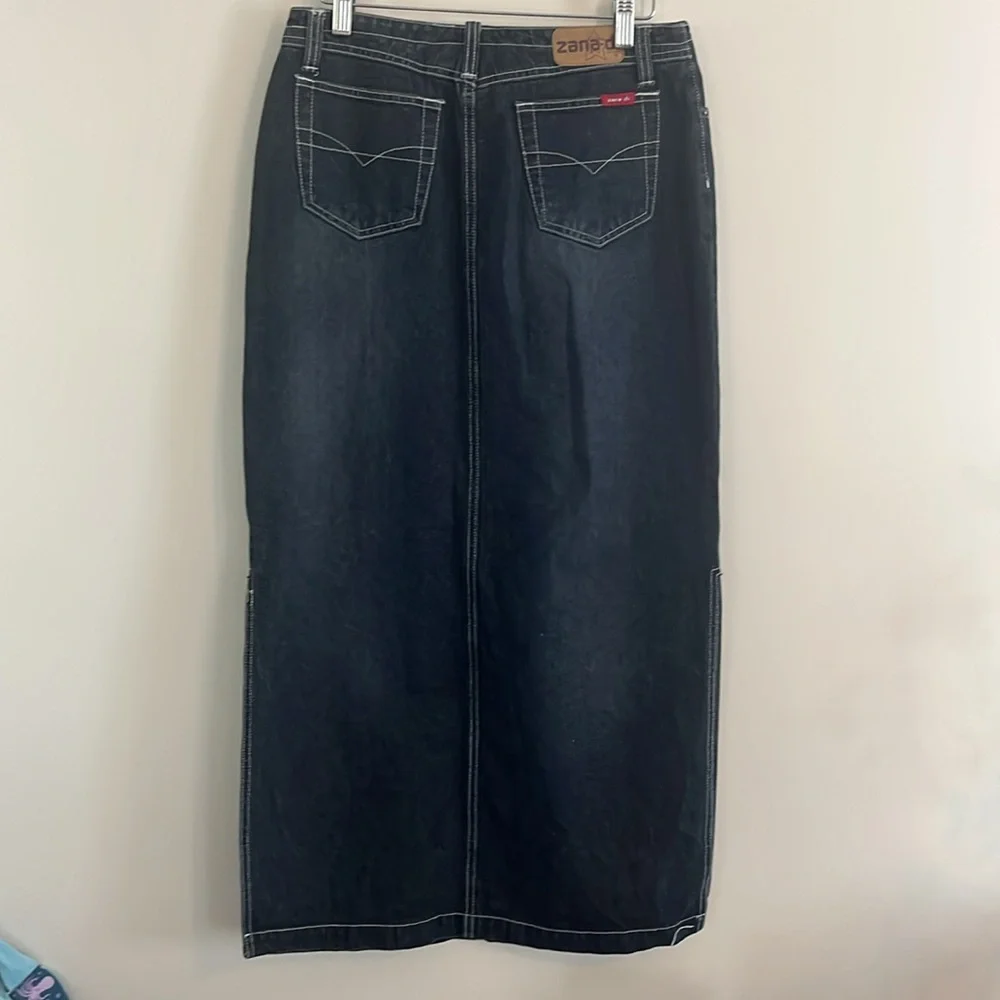 Zana‎ Di Jeans Maxi Jean Skirt Denim Y2k Casual Streetwear